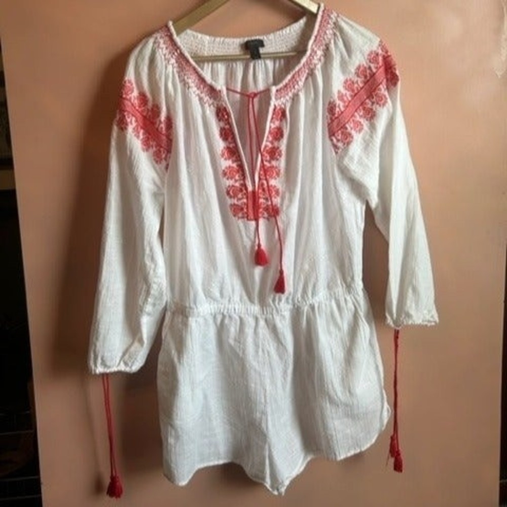 J.Crew Embroidered Cotton Romper